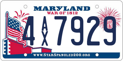 MD license plate 4AX7929