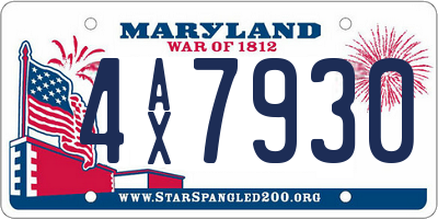 MD license plate 4AX7930