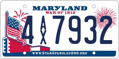 MD license plate 4AX7932
