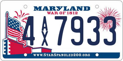 MD license plate 4AX7933