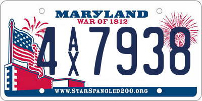 MD license plate 4AX7938