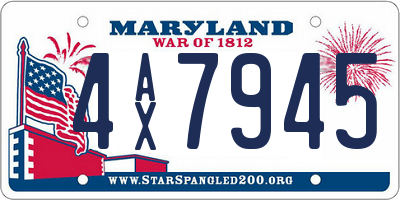 MD license plate 4AX7945