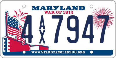 MD license plate 4AX7947