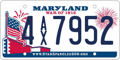 MD license plate 4AX7952