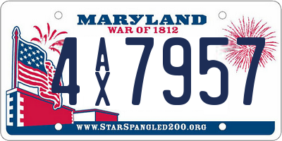 MD license plate 4AX7957