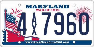 MD license plate 4AX7960