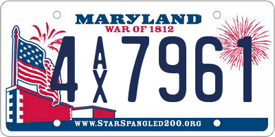 MD license plate 4AX7961
