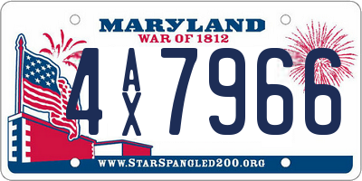 MD license plate 4AX7966