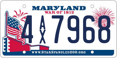 MD license plate 4AX7968
