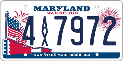 MD license plate 4AX7972