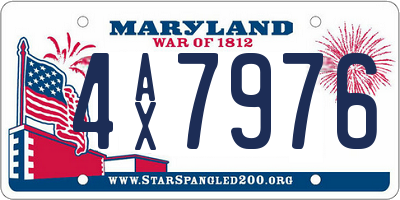 MD license plate 4AX7976