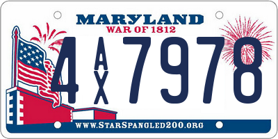 MD license plate 4AX7978