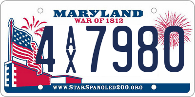 MD license plate 4AX7980