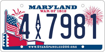 MD license plate 4AX7981