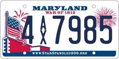 MD license plate 4AX7985