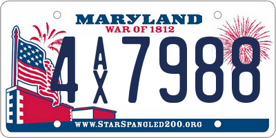 MD license plate 4AX7988