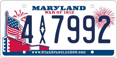 MD license plate 4AX7992