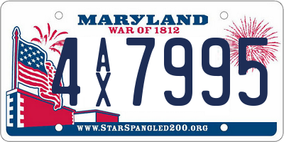 MD license plate 4AX7995