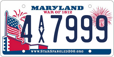 MD license plate 4AX7999