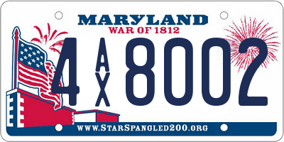 MD license plate 4AX8002
