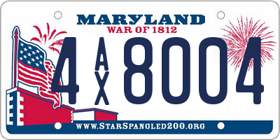 MD license plate 4AX8004