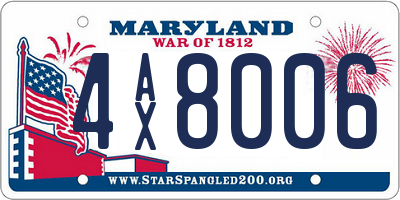 MD license plate 4AX8006
