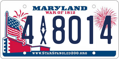 MD license plate 4AX8014