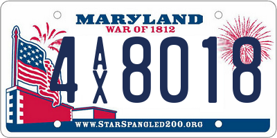 MD license plate 4AX8018