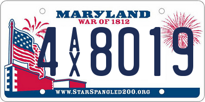 MD license plate 4AX8019