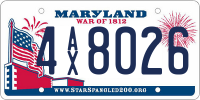 MD license plate 4AX8026