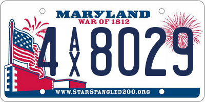 MD license plate 4AX8029