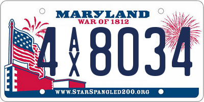 MD license plate 4AX8034