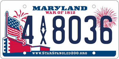 MD license plate 4AX8036