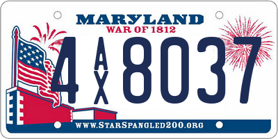 MD license plate 4AX8037