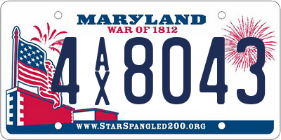 MD license plate 4AX8043