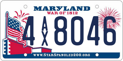 MD license plate 4AX8046