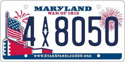 MD license plate 4AX8050