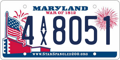 MD license plate 4AX8051