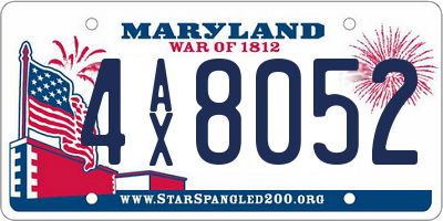 MD license plate 4AX8052