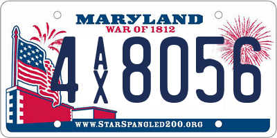 MD license plate 4AX8056