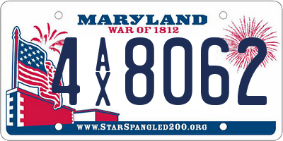 MD license plate 4AX8062