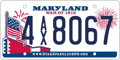 MD license plate 4AX8067