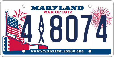 MD license plate 4AX8074