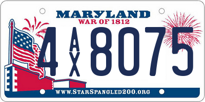 MD license plate 4AX8075
