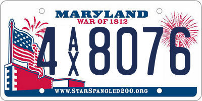 MD license plate 4AX8076