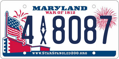 MD license plate 4AX8087