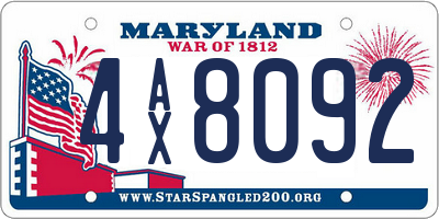 MD license plate 4AX8092