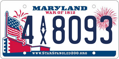 MD license plate 4AX8093