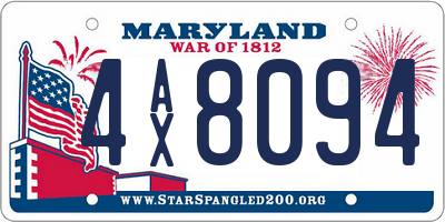 MD license plate 4AX8094