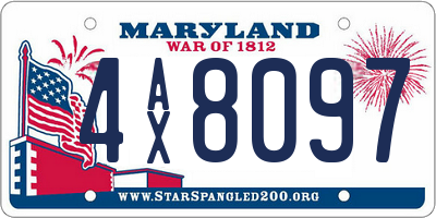 MD license plate 4AX8097
